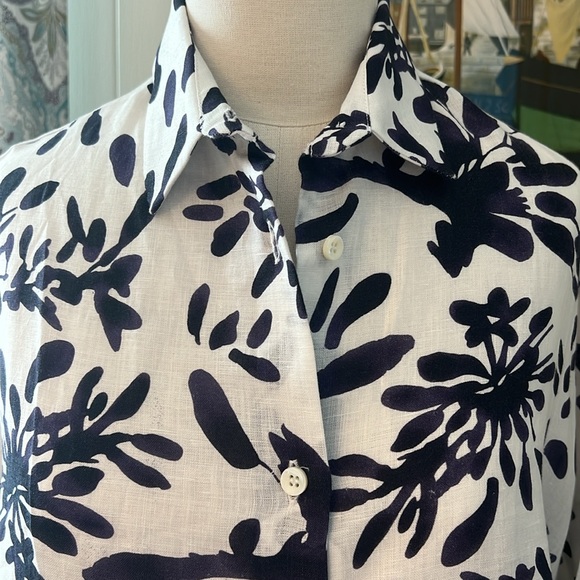 MARE ST BARTH 💯 LINNEN BUTTON DOWN SHIRT/DRESS Sz 42 or M - Picture 2 of 10